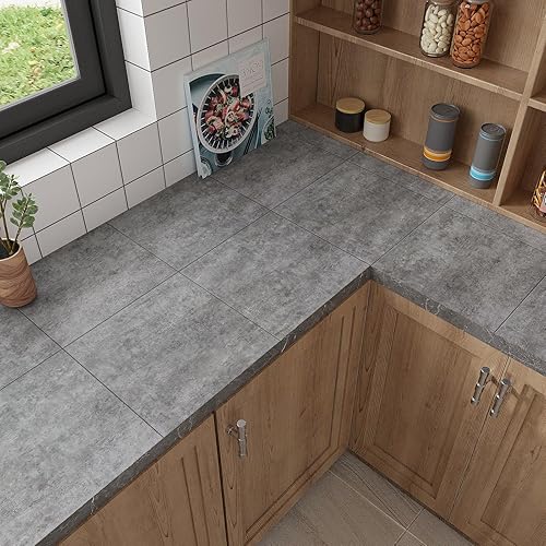 Miniatura 10 de VaryStyle Paquete de 20 pisos impermeables para despegar y pegar, azulejos de vinilo con aspecto de madera de 12 x 12 pulgadas, autoadhesivos,