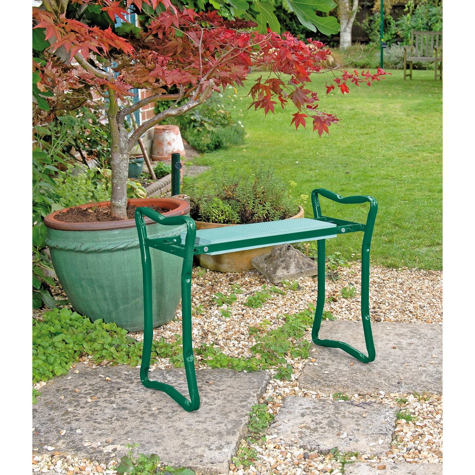 Draper 27435 Agenouilloir avec siège de Jardin, Vert