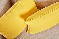Vista 6 de TangDepot - Fundas de almohada decorativas hechas a mano, 100% lona de algodón, fundas de almohada, 24 x 24 pulgadas, amarillo