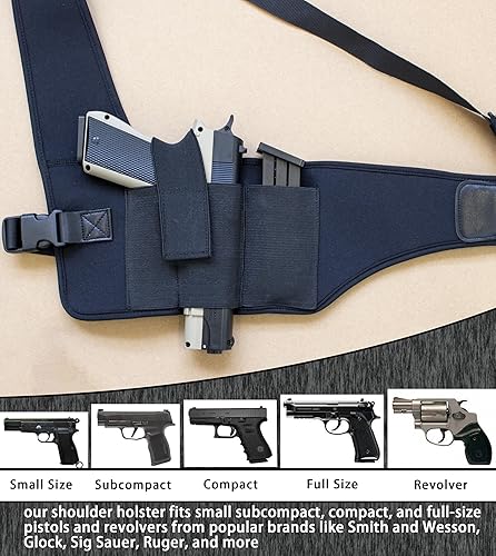 Miniatura 5 de HOGIKUO Funda de pecho universal para hombre (mano derecha) - Fundas de hombro cómodas y ajustables para transporte oculto, funda de pistola de