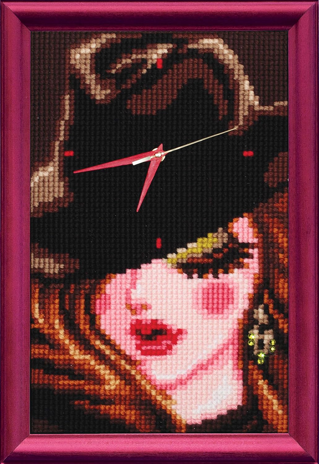 Collection d'Art Cross-Stitch Clockwork KIT/Poppy Fields/ 30 X 30, Multi, 40 x 40cm