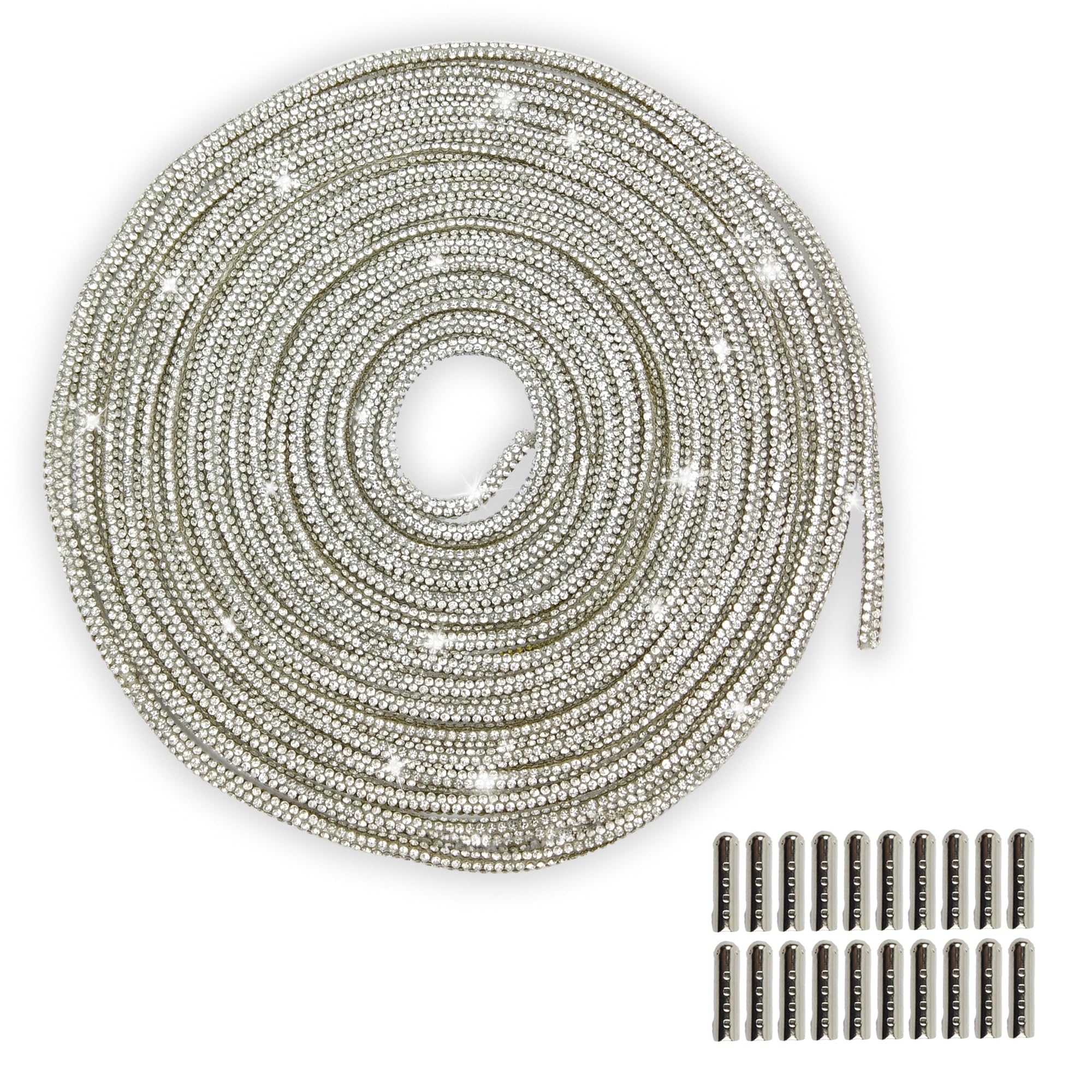 LUSTERING Rhinestone Shoe Laces,Glitter Shoe Laces,Rhinestone Hoodie String Glitter Cords for Sneakers,5m/5.47 Yards