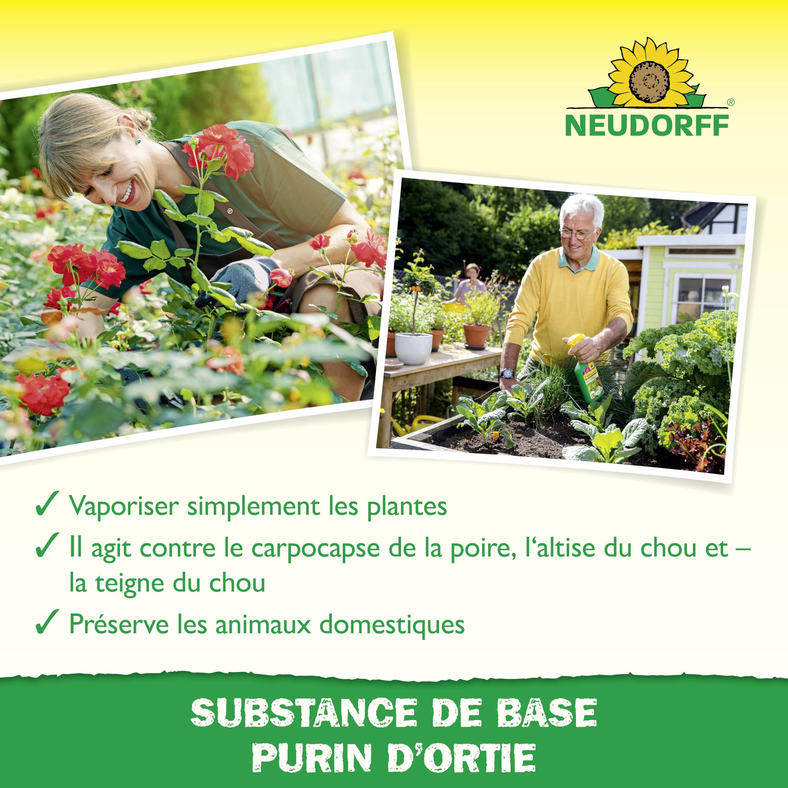 Neudorff Substance De Base Purin d’ortie – Spray prêt à l'emploi contre les nuisibles et les maladies sur les fruits, légumes et plantes ornementales, 500 ml