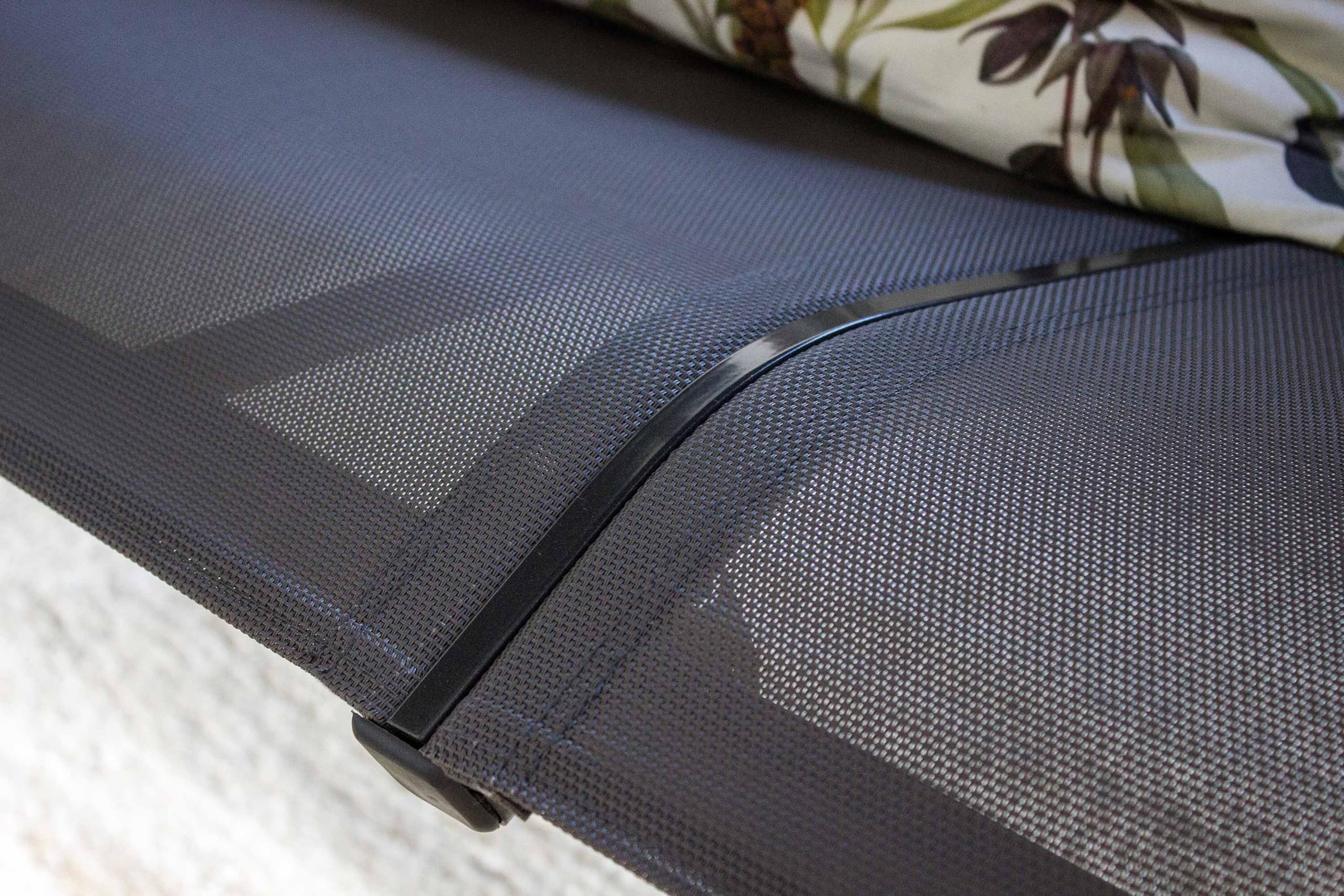 AVANTI TRENDSTORE - Calcinato - Dondolo a 3 posti con protezione solare, in textilene e metallo di colore grigio. Dimensioni LAP ca. 192x179x123 cm