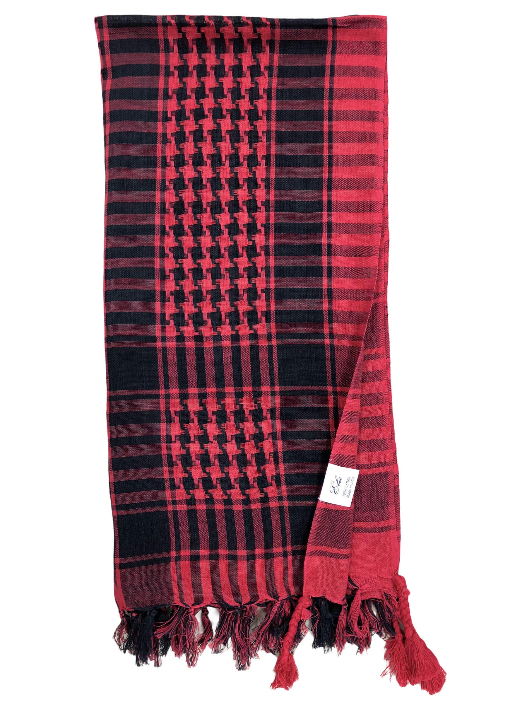 Elu Shemagh Sciarpa Uomo - Donna/100% Cotone Militare Shemagh Keffiyeh Sciarpa Arafat Tactical Desert Rave Bandana Head Wrap