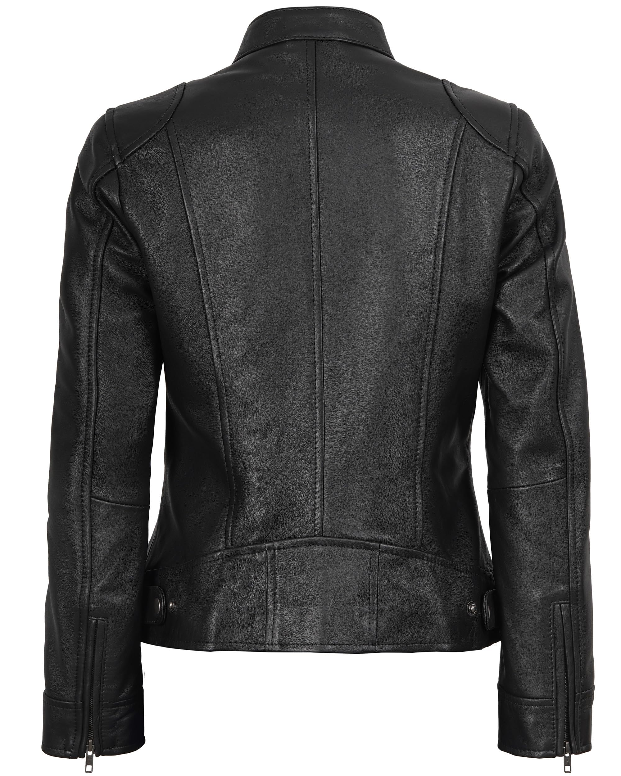 fjackets Veste en cuir pour femme en cuir d'agneau véritable pour femmes vestes en cuir élégantes