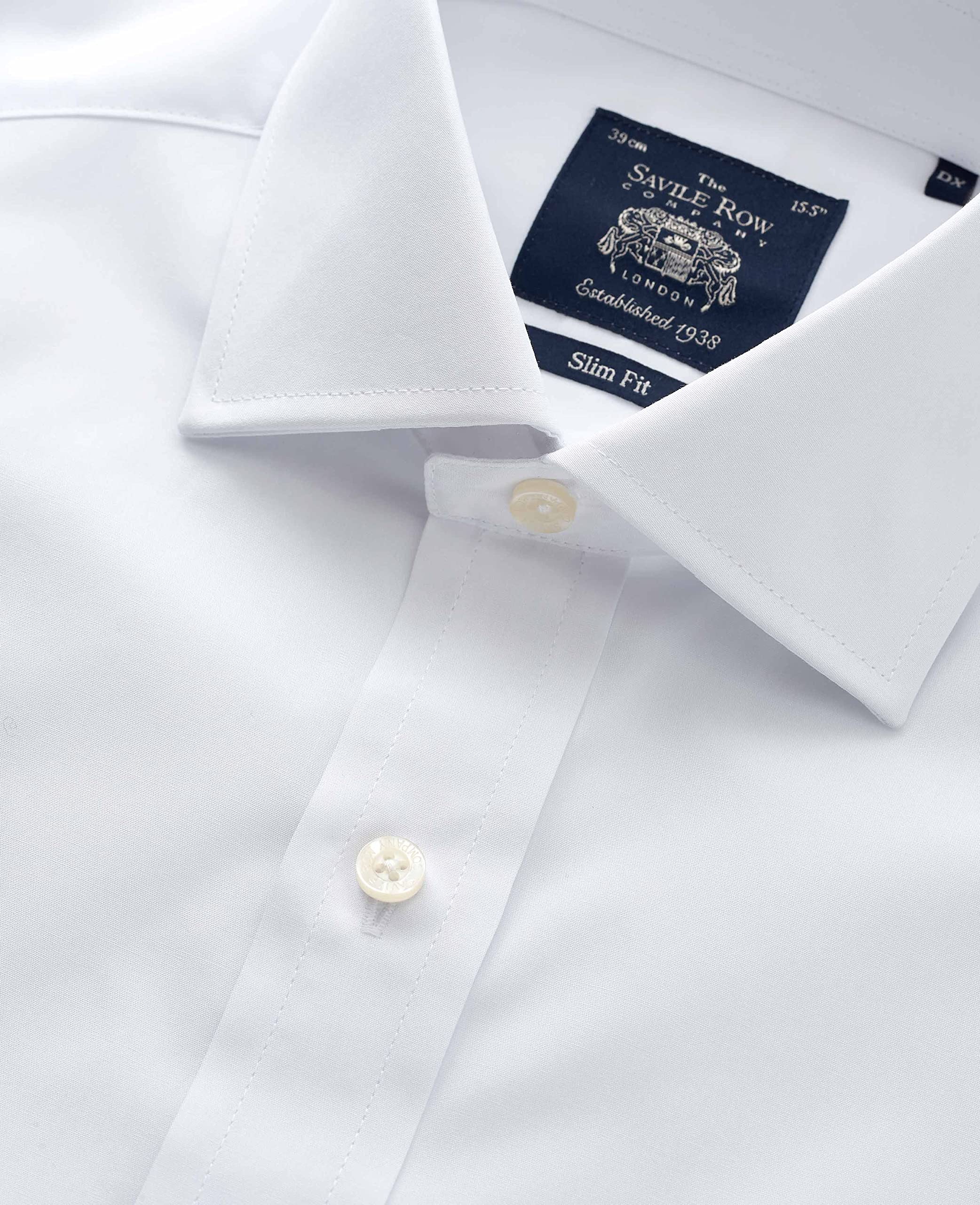 Savile Row Men's White Poplin Slim Fit Shirt