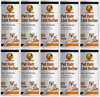 Foodie Puppies Pet Hair Remover Lint Roller Refills - (10 Refills, Total 600 Sheets) Extra Sticky Lint Roller Refills Onl...