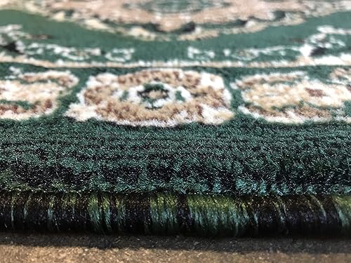 Miniatura 5 de Tapete tradicional persa Hunter verde oscuro, marrón, negro y beige, diseño 520 (2 pies x 3 pies)