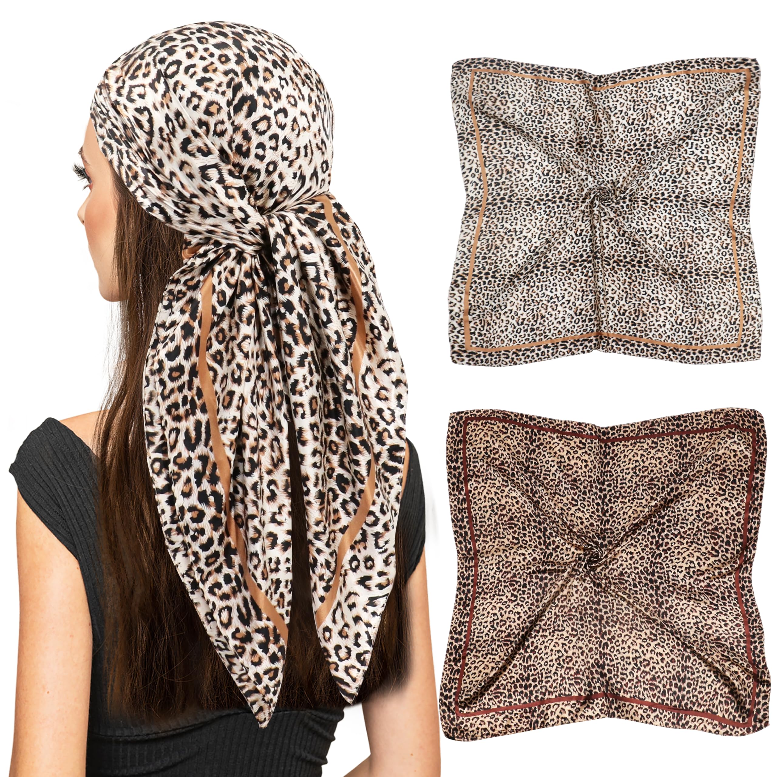 vimate Kopftuch für Frauen-35“ Quadrat Seide Gefühl Satin Schal Seidentuch für Haar Wrapping und Schlafen in der Nacht