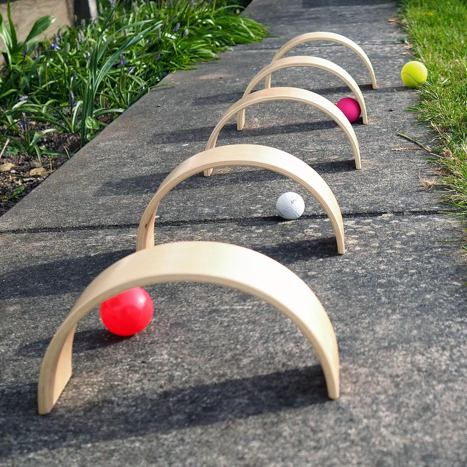 Guidecraft Arches and Tunnels: Set of 10 Includes 2 Tunnels and 8 Arches, Educational Stacking Blocks Play Set for Kids