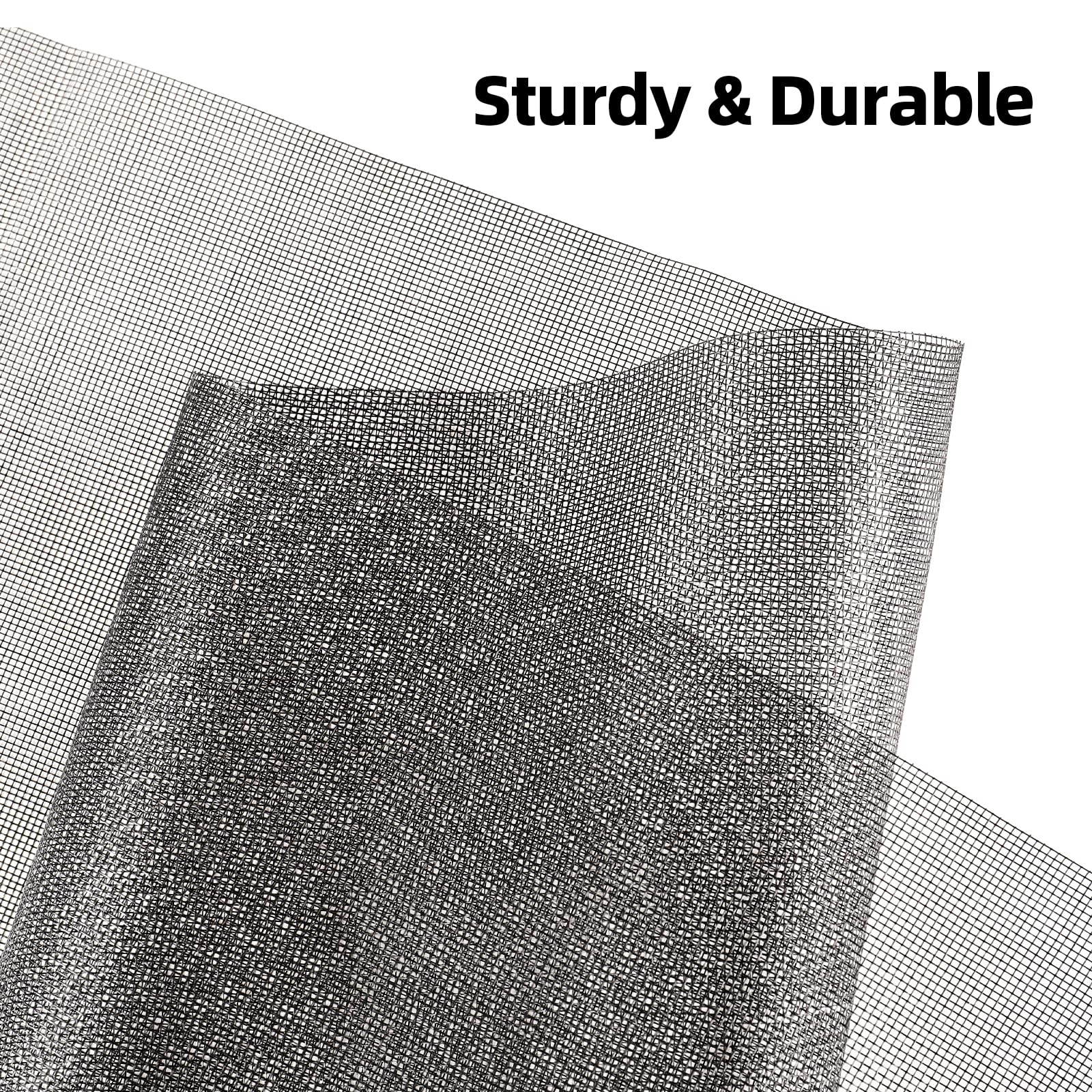 Fiberglass Window Screen Mesh Kit, 48"x130" Durable Mesh Window Screen for Patio Porch Door Windows, DIY Adjustable Screen Mesh Repair Kit - 5