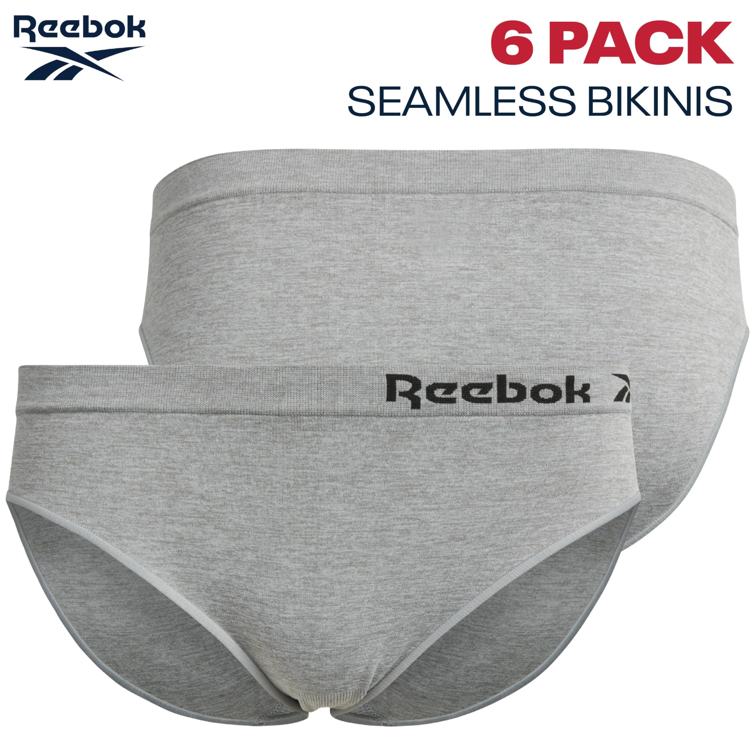 Reebok Damskie bikini - 6-pak bezszwowych damskich majtek bikini z mikrofibry - oddychająca bielizna dla kobiet (S-XL)