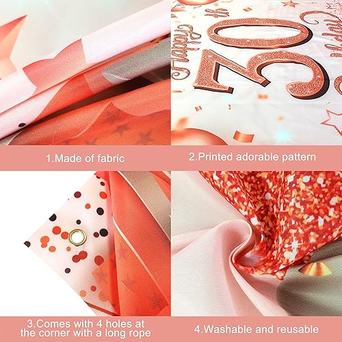 Miniatura 5 de KatchOn, Xtralarge - Cartel de feliz cumpleaños número 30, 72 x 44 pulgadas, pancarta de feliz cumpleaños de oro rosa, telón de fondo de 30