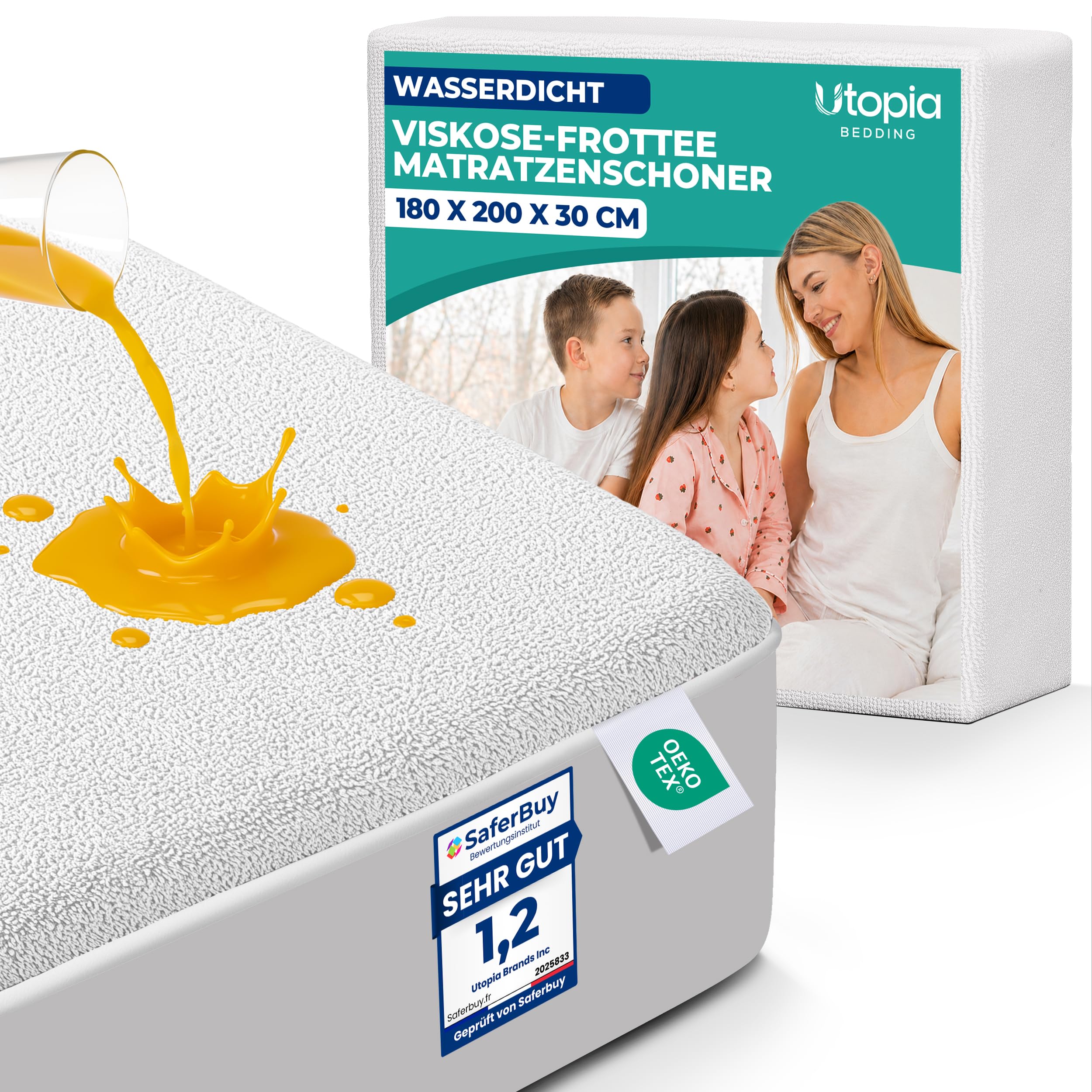 Utopia Bedding Wasserdichter Viskose Frottee Matratzenschoner