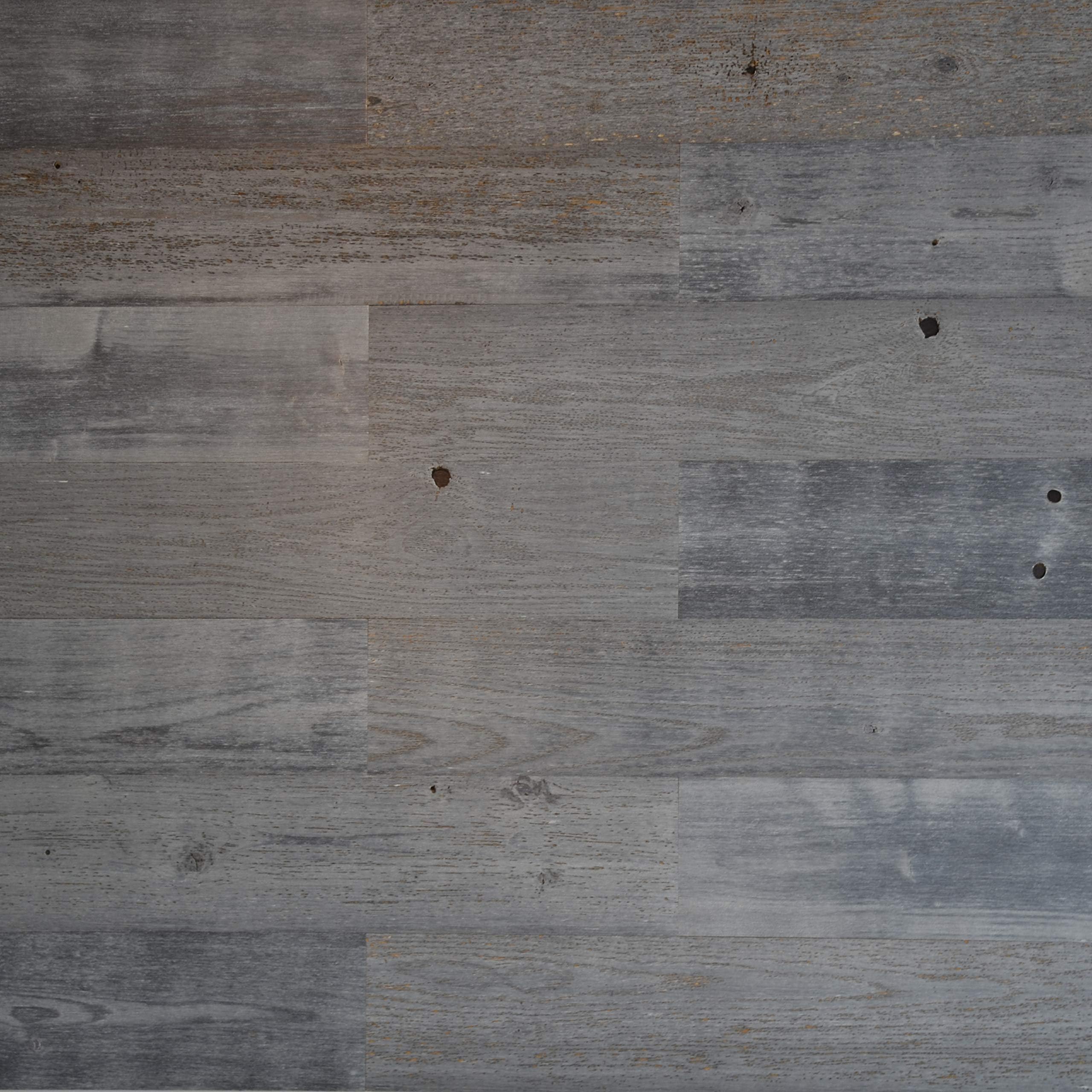 TimberchicRiver Reclaimed Wooden Wall Planks - Simple Peel and Stick Application (5" Wide - 10 Sq. Ft, Fog Lake)