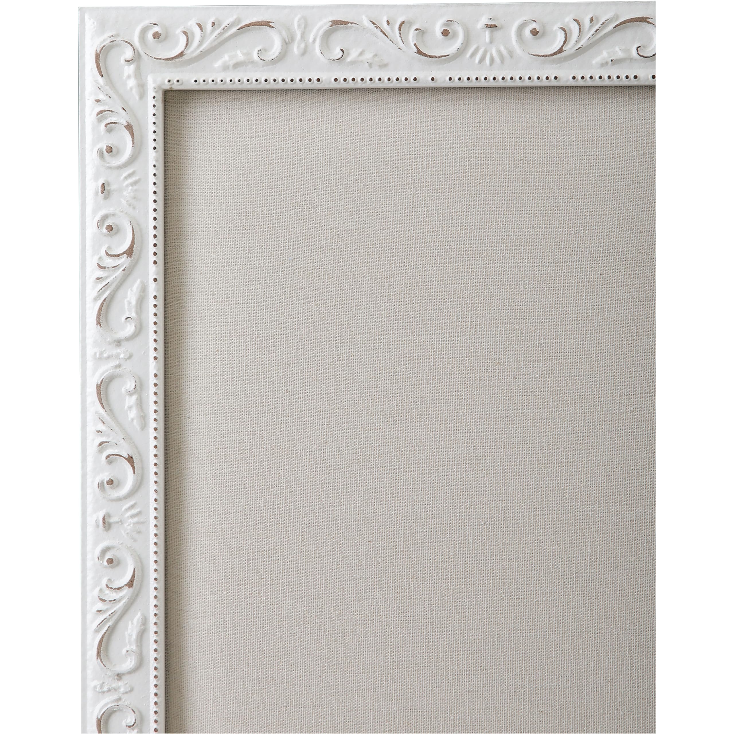 Blanc Vintage Tableau Liege Mural avec Cadre en Bois 40 x 32 cm,Tableau d'Affichage Liège Rustique, Petit Tableau pour Épingles