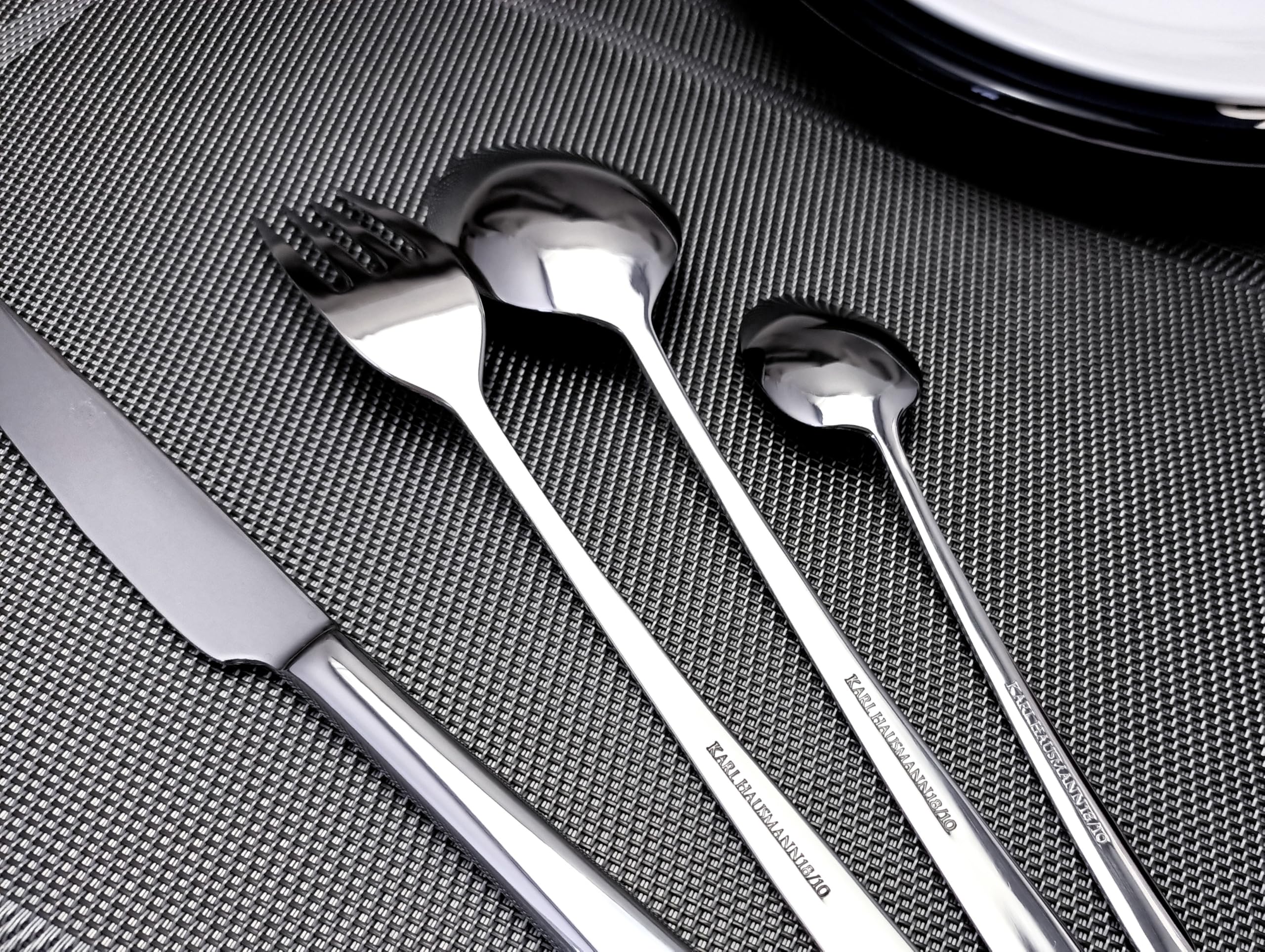 KARL HAUSMANN Besteck Set für 6 Personen - 24-Teilig - Essbesteck Spülmaschinenfest Rostfrei - Besteckset aus Edelstahl 18/10 - Cutlery Set 6 People - Silverware Set - Bestecksets - Camping Besteck