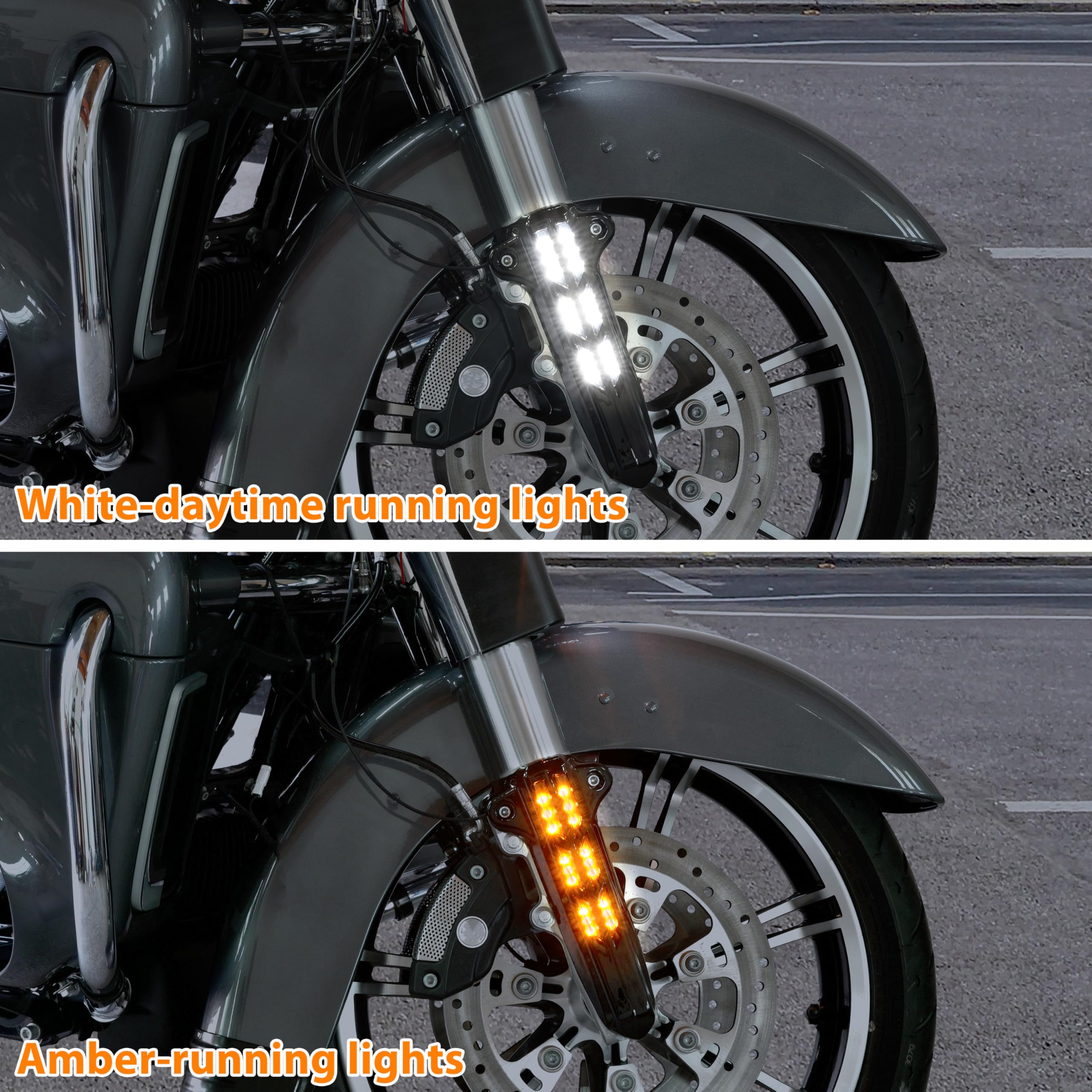 BID4ZE Front Fork Slider Covers For Harley Touring Models (1999-2017) - Black Steel, Pair