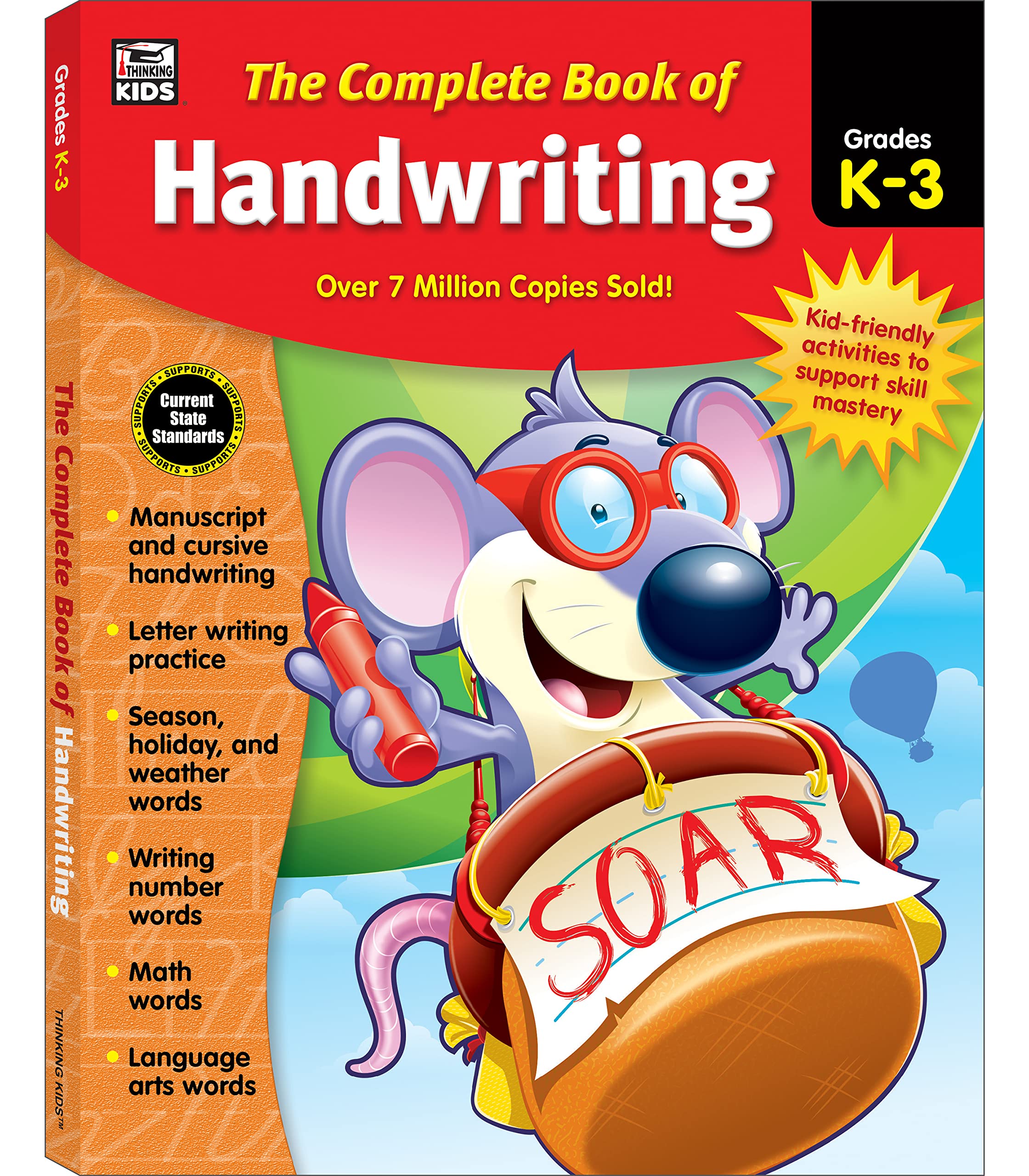 Carson Dellosa Complete Book of Handwriting Workbook for Kids--Grades K-3 Manuscript and Cursive Handwriting, Writing Letters, Numbers, Seasons, Holidays, Weather, Language Arts, Math Words (416 pgs)