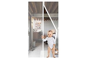 White Mesh Magnetic Screen Door - 32" x 80"