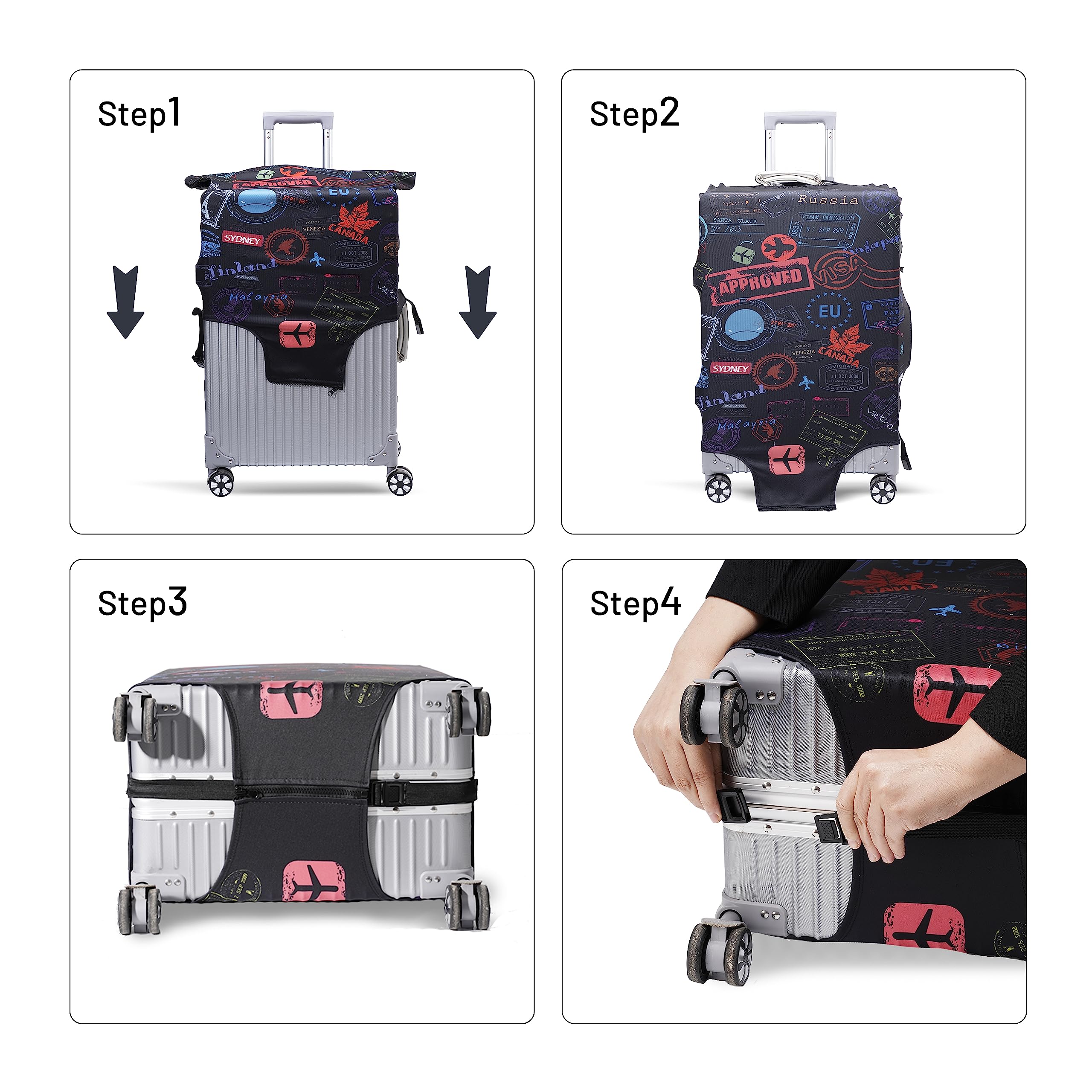 OrgaWise Copri Valigia Coperchio Custodia Bagaglio da Viaggio Copertura Valigia 22-32 pollici con Etichetta per Bagaglio