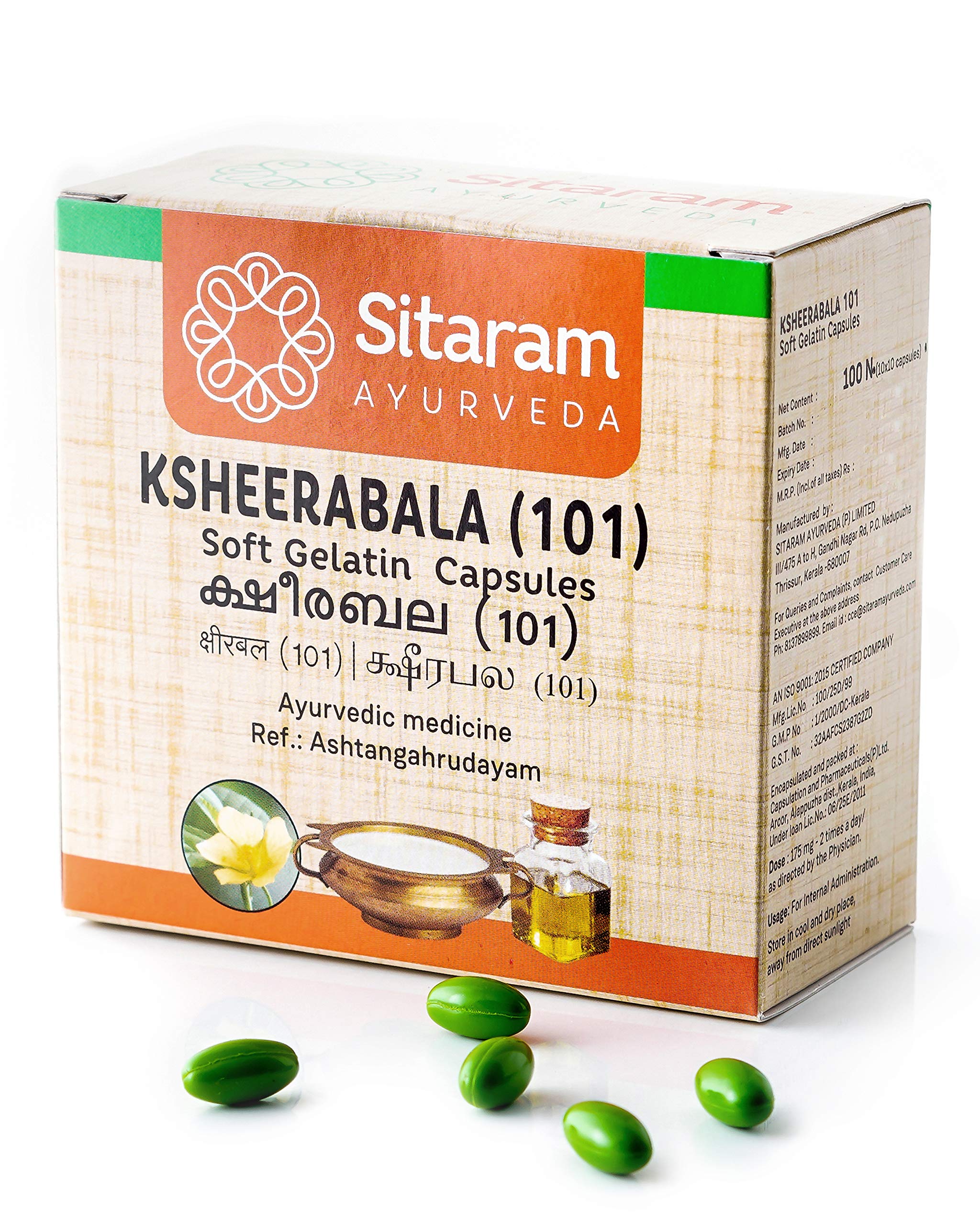 Sitaram Ksheerabala 101 Soft Gelatin Capsules 100Nos, Ayurvedic Formulation for Pitta Imbalance, also Nourishes and Effectively Balances Pranavayu (B08BTT5BMP) Amazon Price History, Amazon Price Tracker