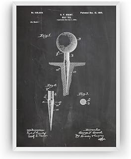 Magic Posters Golf Tee 1899 Patent Print - Golfer Sports Gift Fathers Dad Vintage Men Women Blueprint Wall Poster Art Decor - Frame Not Included