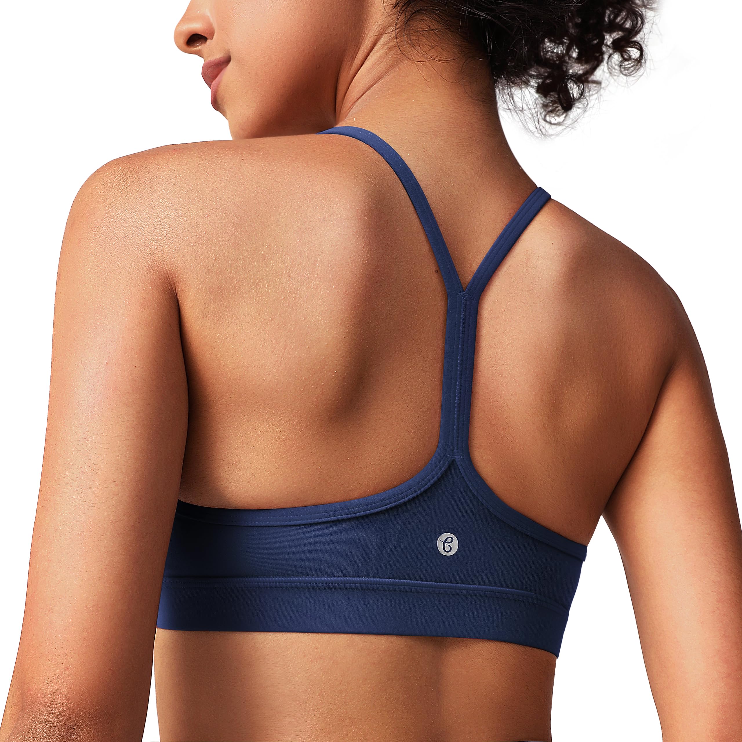 BAYDI Clouduxi Sport-BH Damen Leichter Halt Ohne Bügel Gepolstert mit Herausnehmbaren Pads Y-Rücken mit Spaghettiträgern für Yoga Pilates und Alltag