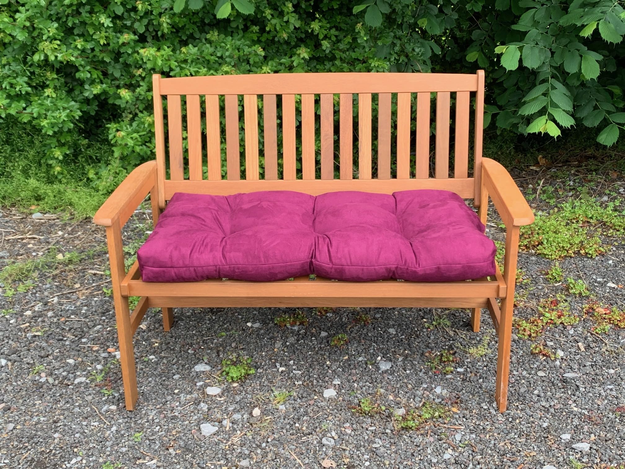 Pnh Aubergine Garden Bench Cushion With Blown Fibre Filling, 3Ft, 4Ft & 5Ft, Choice Of Colours In A Stylish Faux Suede Material. Luxury Seat Pads For Your Patio Furniture (, 4Ft (122Cm X 46Cm))