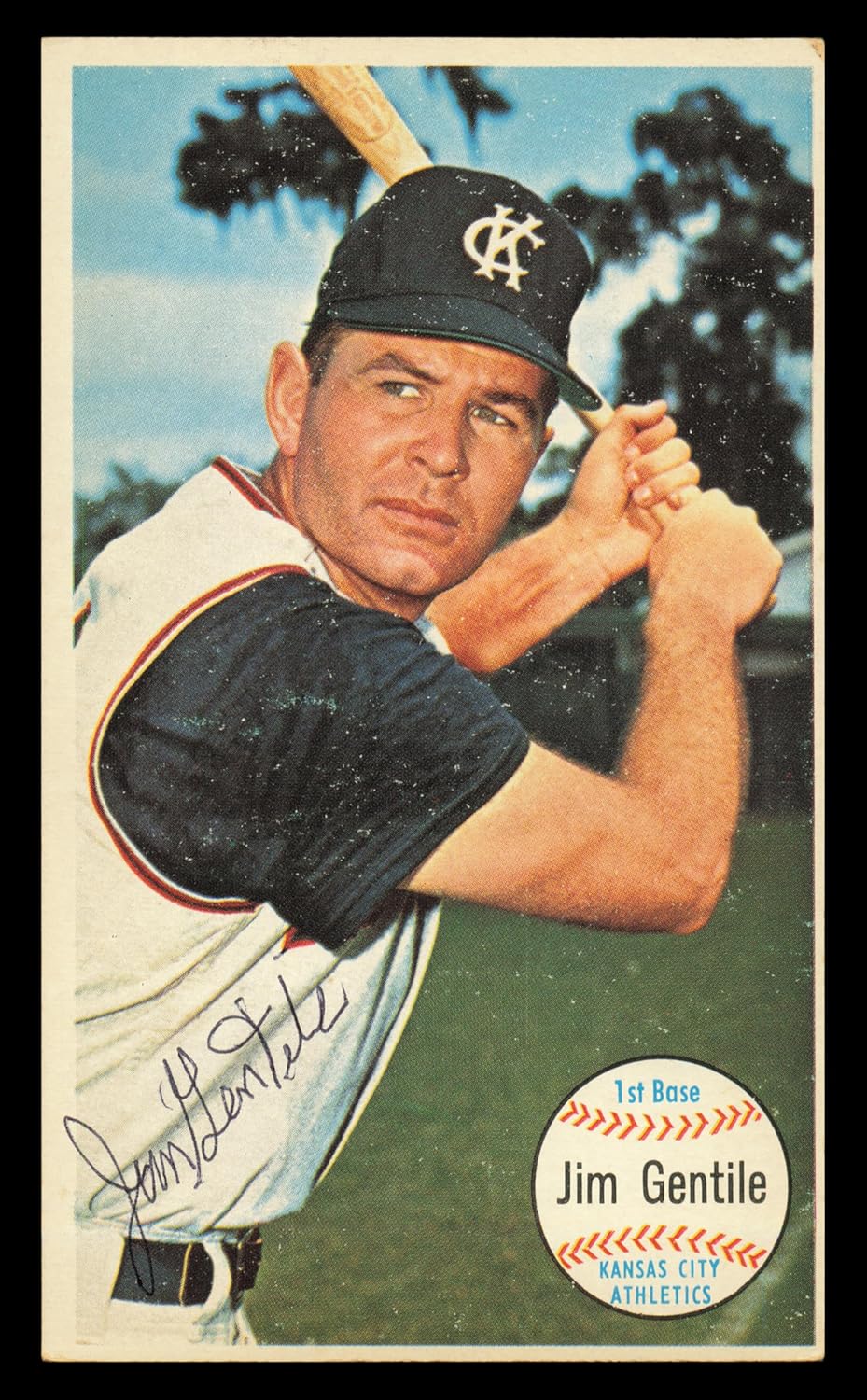 Jim Gentile Autographed 1964 Giants Baseball Card #15 Kansas City A's SKU #241003