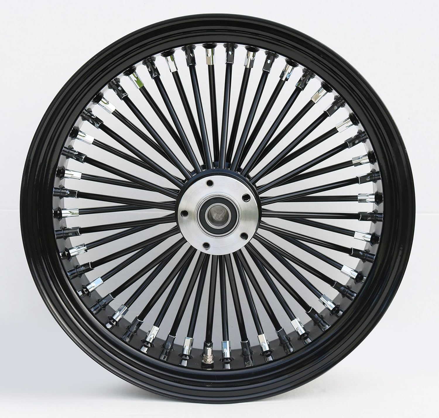 Ultima King Spoke Black on Black Aluminum Rear Wheel, 18" x 5.5", Black Billet Hub