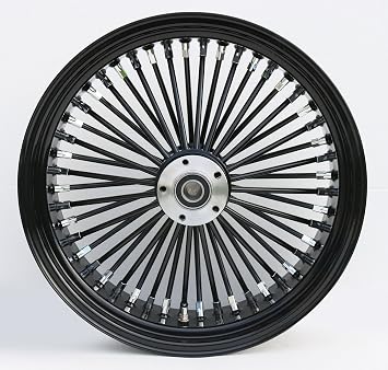 Ultima King Spoke Black on Black Aluminum Rear Wheel, 18" x 5.5", Black Billet Hub