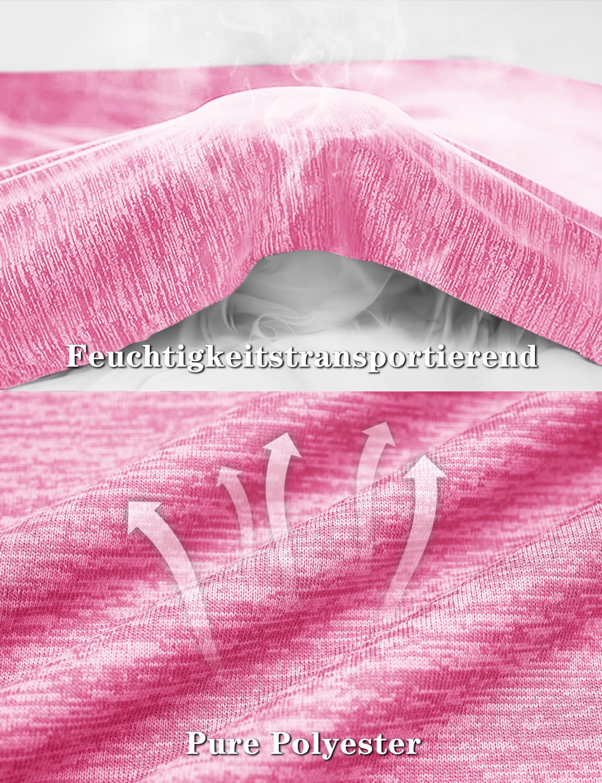 KEFITEVD Camiseta de Running para Mujer Camiseta de Senderismo para Mujer Camiseta de Yoga de Poliéster para Niña con Cuello Redondo