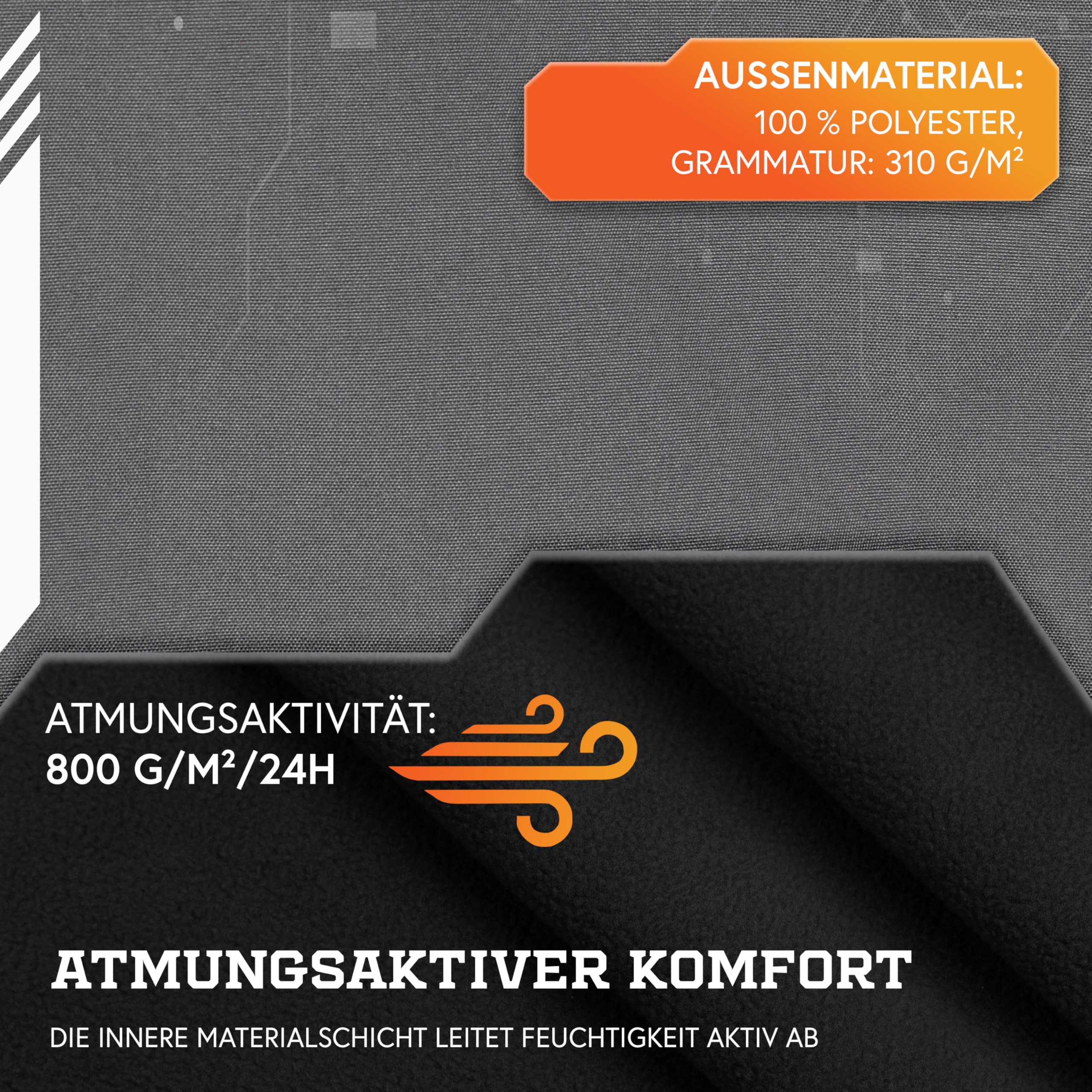 Seven Kings Softshelljacke für Herren – Arbeitsjacke mit Kapuze – wasserdicht (>3000mm) & atmungsaktiv - Übergangsjacke mit OXFORD-Verstärkungen, Reißverschluss und vielen Taschen