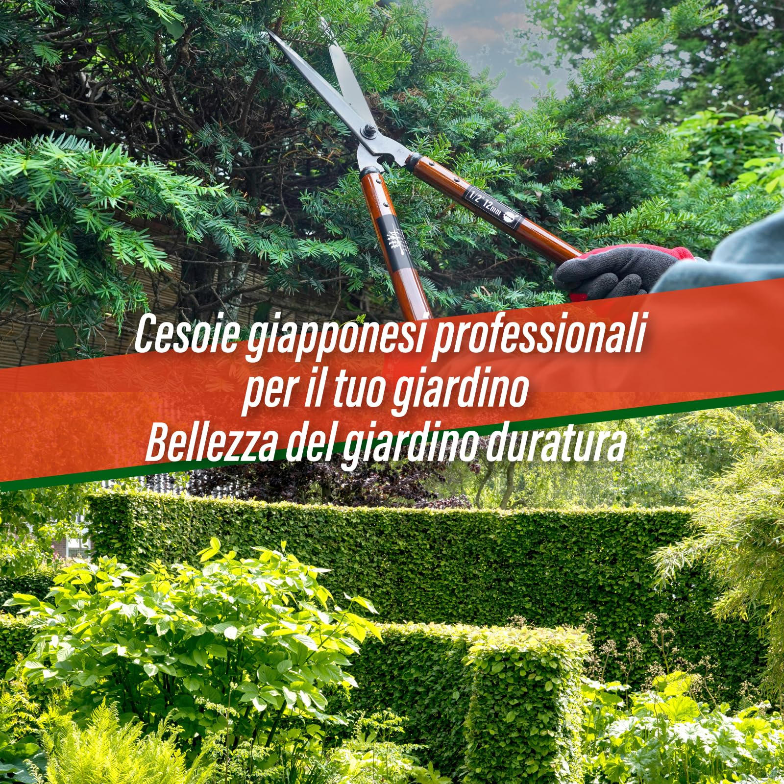SUIZAN Cesoie per siepi 575mm Forbici da potatura giapponesi professionali