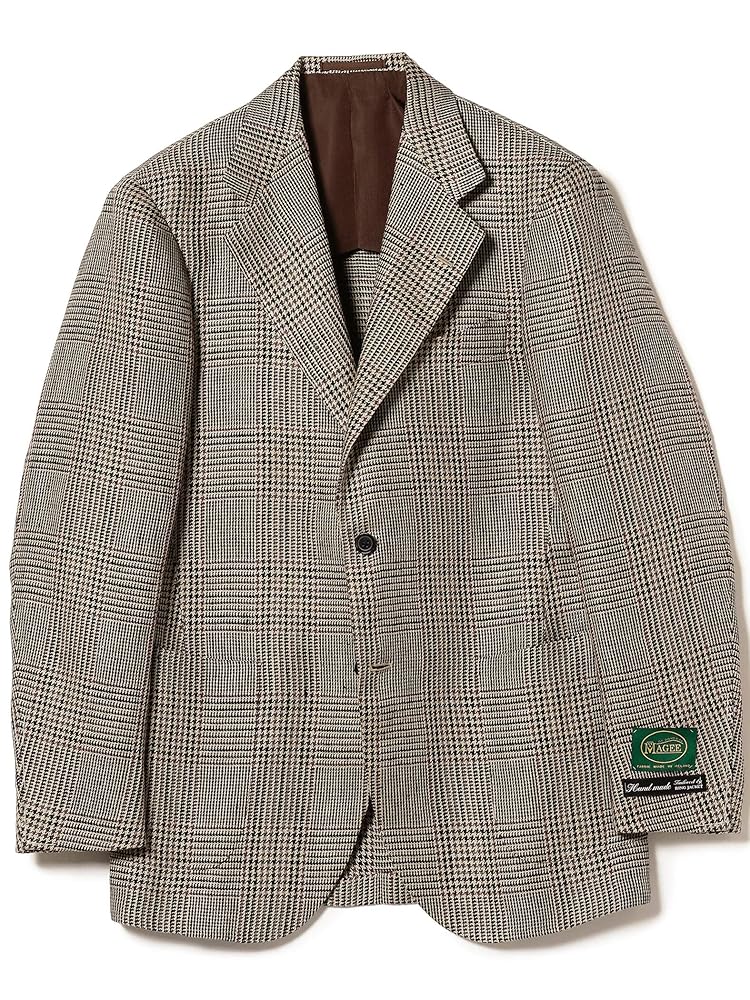 メンズ リネン グレンチェック ジャケット