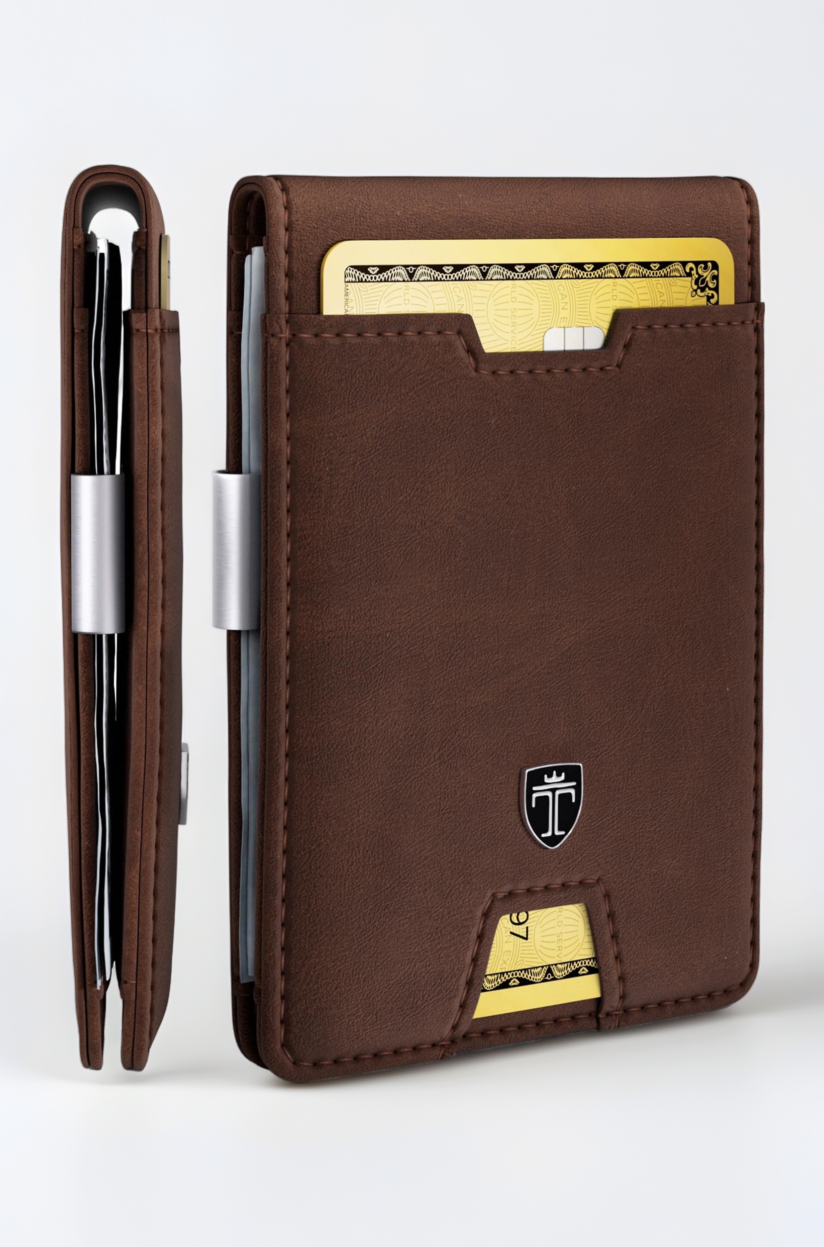 TRAVANDO Slim Wallet with Money Clip RFID Blocking Wallet | Credit Card Holder | Travel Wallet | Minimalist Mini Wallet Bifold for Men with Gift Box