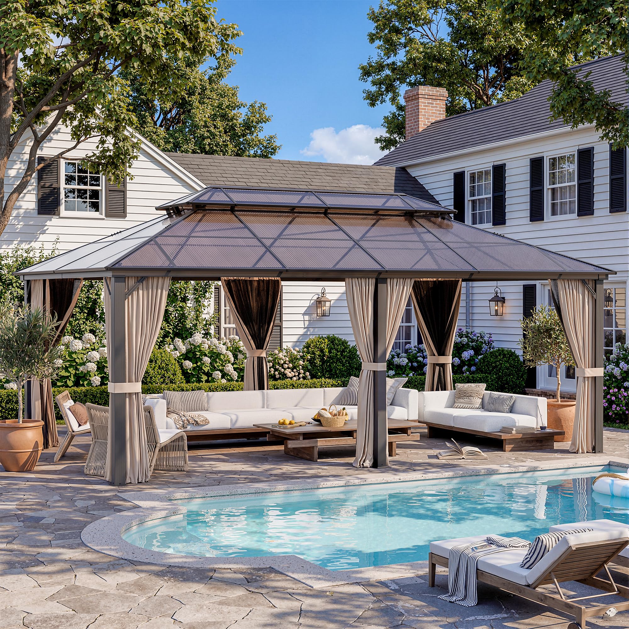 AirWire 12x20 FT Hardtop Gazebo with dimensions