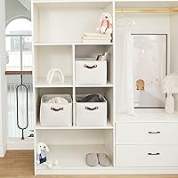 Vista 130 de OrganiHaus Narrow Storage Bins 15x06in, Small Closet Bins for Shelves, Bathroom Storage Baskets for Shelves, Narrow Baskets, Fabric Organizer with