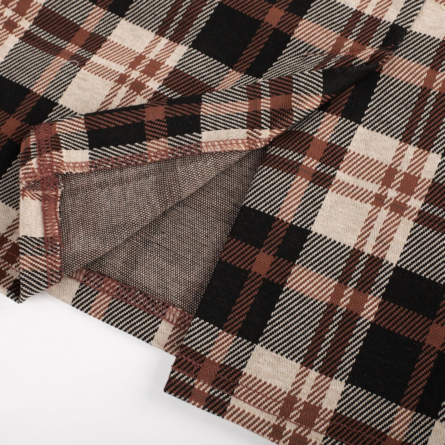 Kate Kasin Womens Knee Length Elastic Waist Stretchy Bodycon Plaid Business Pencil Skirt - Image 5