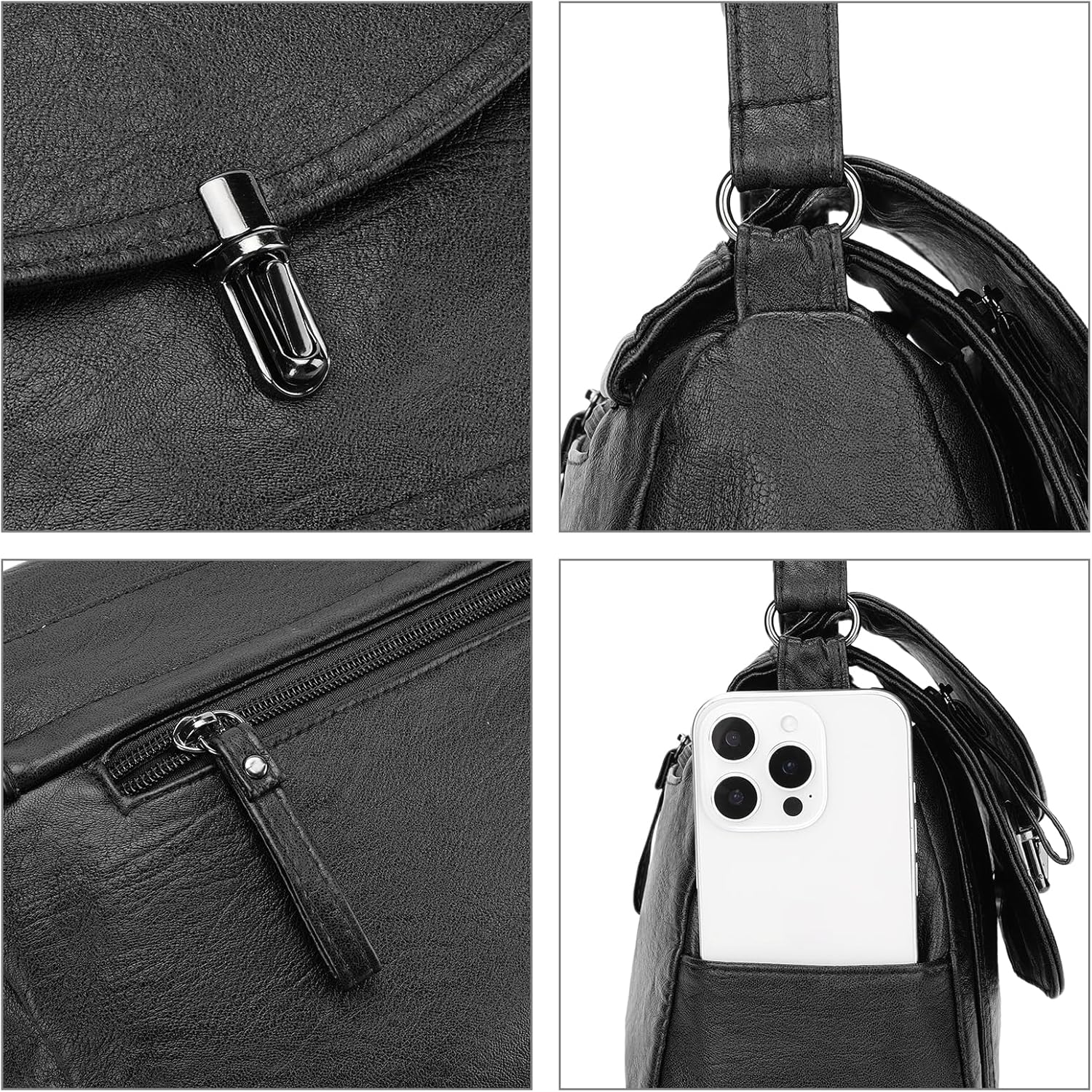 SENDEFN Crossbody Bags for Women, Soft Leather Crossbody Handbags Purses with Zipper Closure - Image 4