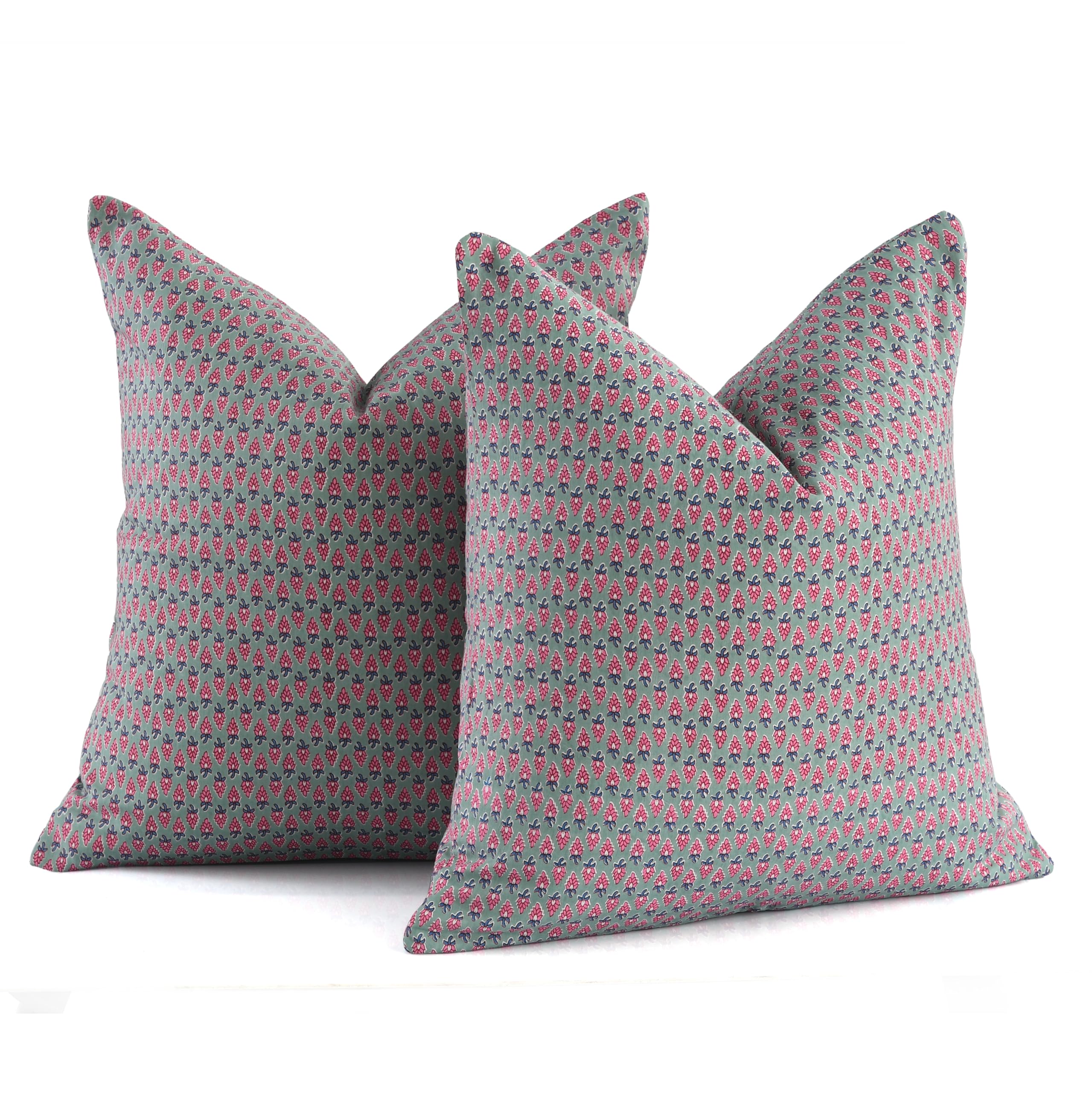 CPC 18x18 in Throw Pillow Covers for Farmhouse, Neutral Decorative Pillow Covers for Living Room Couch, Accent Sofa, Kids Room Pillows 2 pcs, Spring/