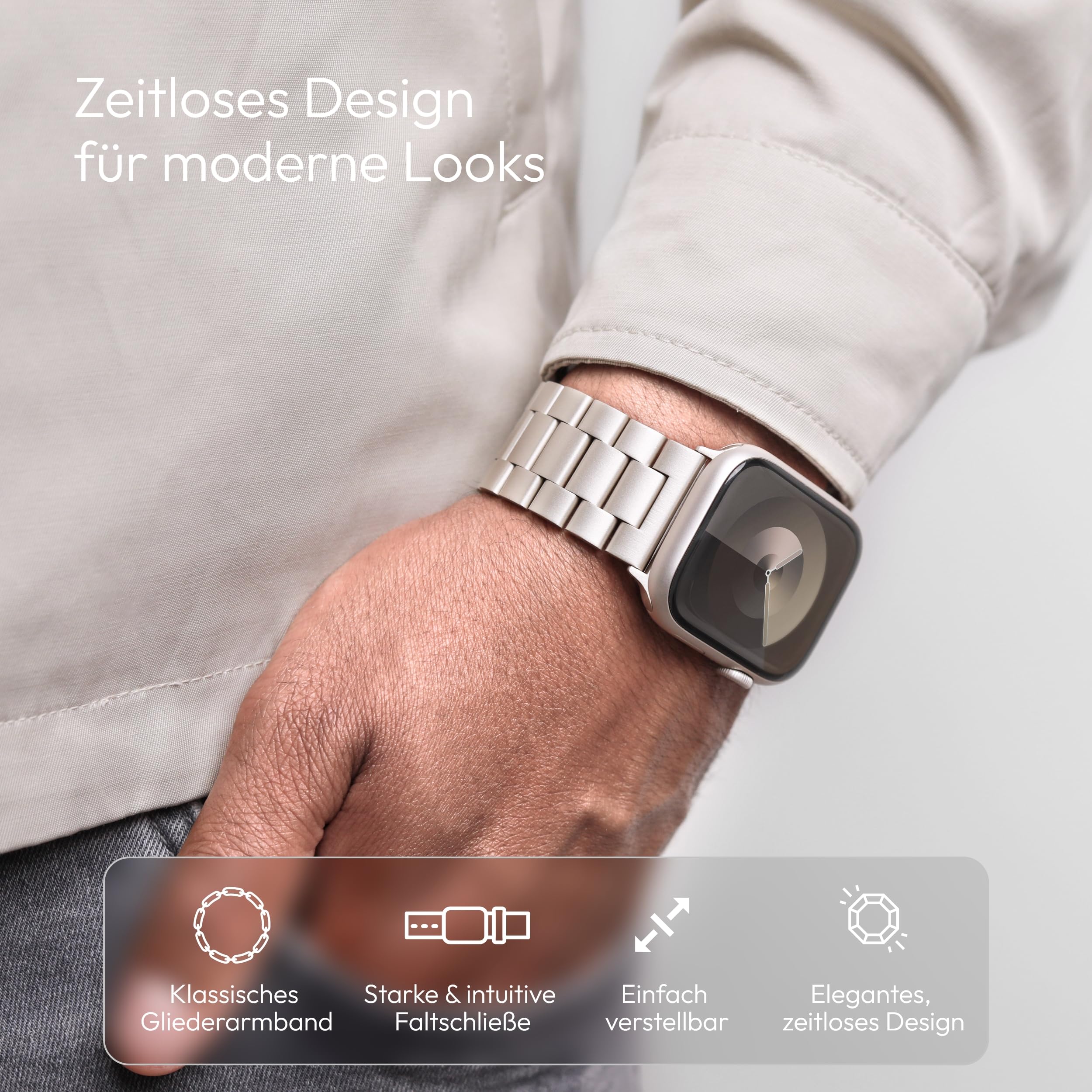 VONMÄHLEN Link Bracelet - Edelstahlarmband kompatibel mit Apple Watch