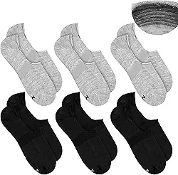 Kit 6 Pares Meias Sapatilha com Silicone Super Invisível Esportiva Yoga Mash Unissex Adulto