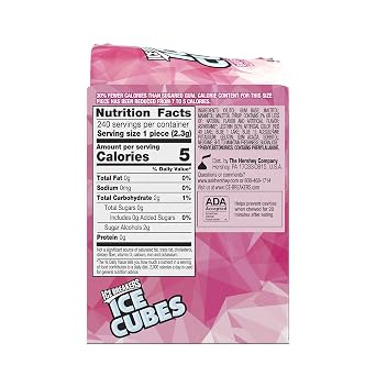 ICE BREAKERS Ice Cubes Bubble Breeze and Wintergreen Sugar Free Chewing Gum Bottles (6 Count, 40 Pieces)