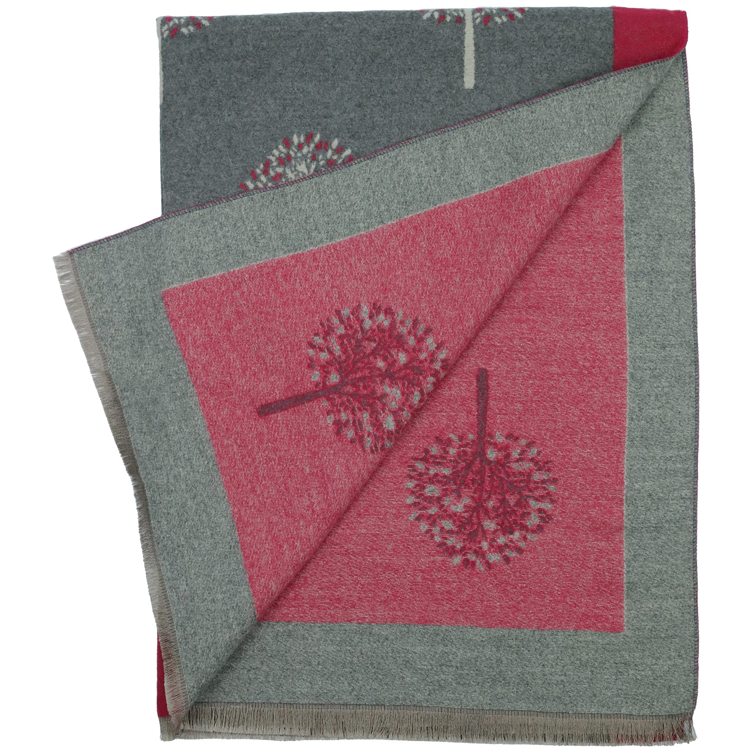 Hazy Blue New Heritage Collection - Women's Scarves Wrap Scarfs Lightweight Reversible Cashmere Feel Shawl, Neck wrap - Tree Of Life Grey Pink Multi