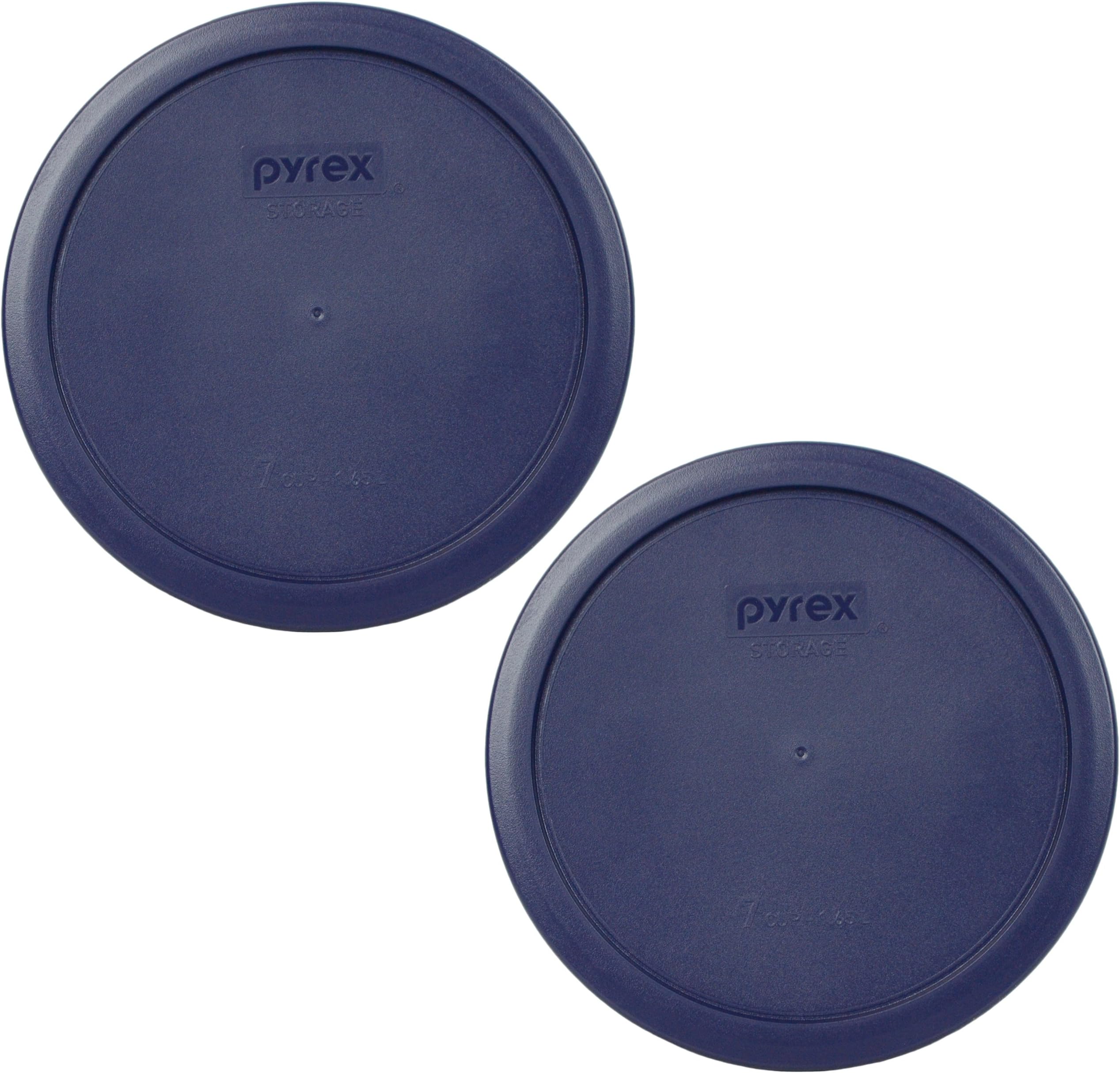 Pyrex 1 Cup Round Plastic Cover Lids, 6Pack, Blue Home