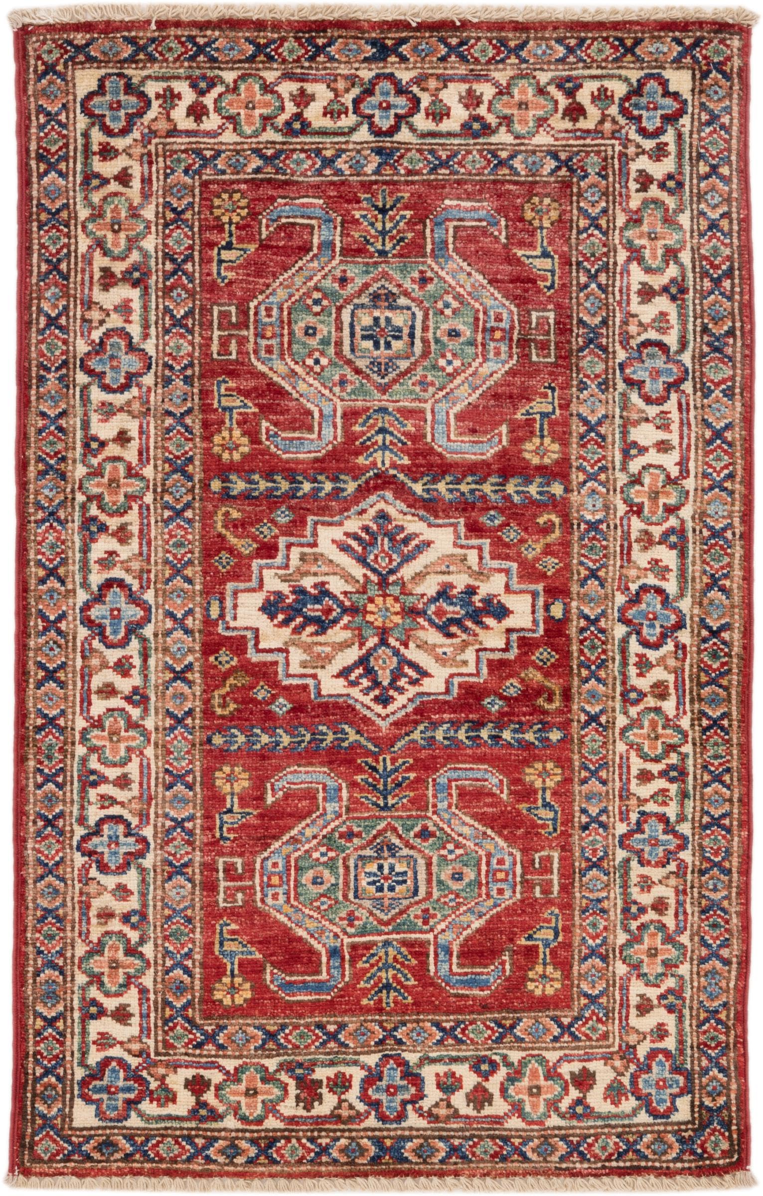 Tapis d'Orient Super Kazak 60x95 cm en pure laine pakistanaise