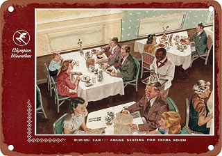METAL SIGN - 1947 Milwaukee Olympian Hiawatha Dining Car - Vintage Rusty Look